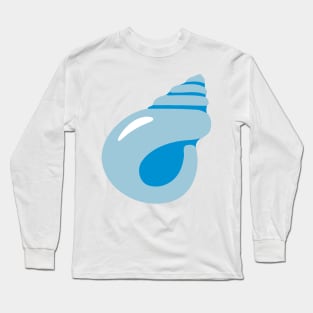 Blue Seashell Emoticon Long Sleeve T-Shirt